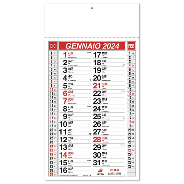 Calendario olandese 2024 125RO rosso/nero