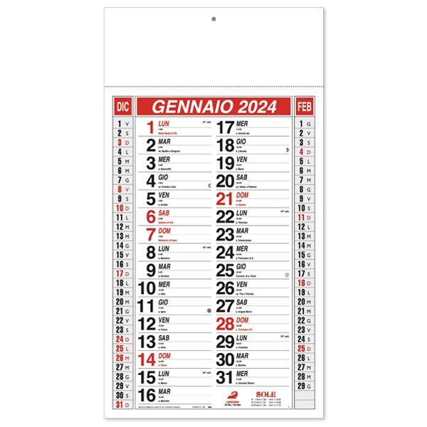 Calendario olandese 2024 125RO rosso/nero Calendario olandese 2024 125RO rosso/nero