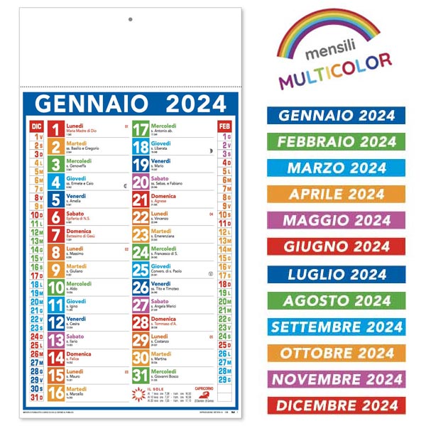 Calendario olandese 2024 126 multicolor Calendario olandese 2024 126 multicolor
