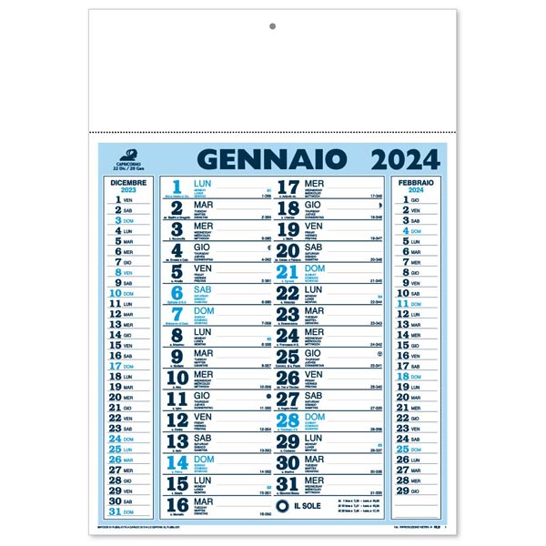 Calendario olandese 2024 140 azzurro/blu