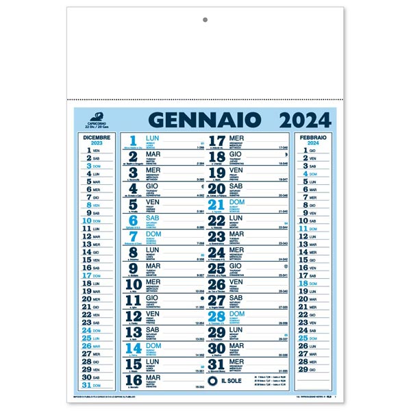 Calendario olandese 2024 140 azzurro/blu Calendario olandese 2024 140 azzurro/blu