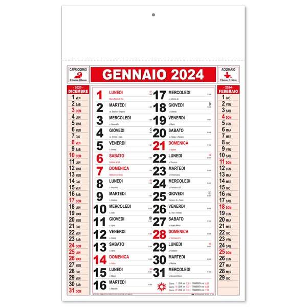 Calendario olandese 2024 151RO Rosso/Nero