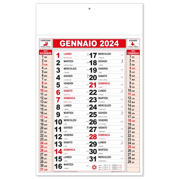 Calendario olandese 2024 151RO Rosso/Nero Calendario olandese 2024 151RO Rosso/Nero