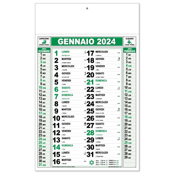 Calendario olandese 2024 151VE Verde/Nero