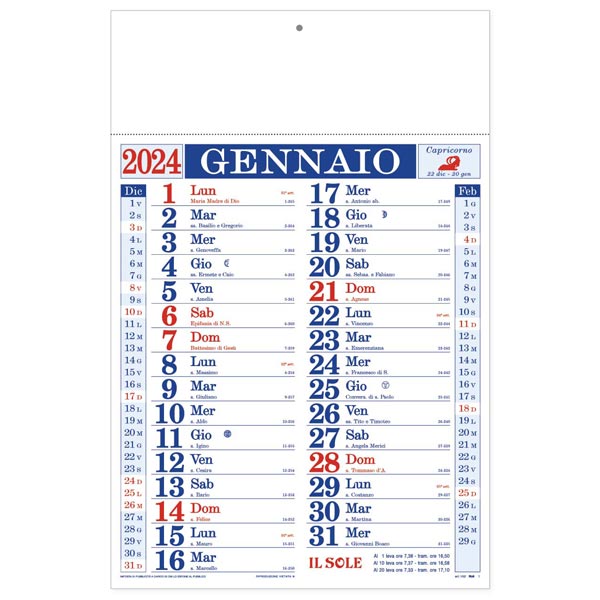 Calendario olandese 2024 152 rosso/blu Calendario olandese 2024 152 rosso/blu