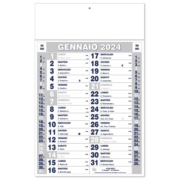 Calendario olandese 2024 158 argento/blu Calendario olandese 2024 158 argento/blu