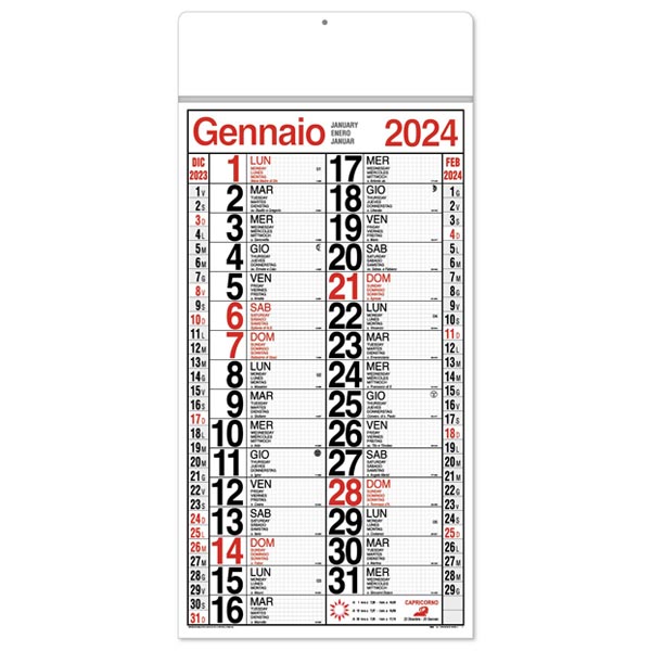 Calendario olandese 2024 190 Rosso/Nero Calendario olandese 2024 190 Rosso/Nero