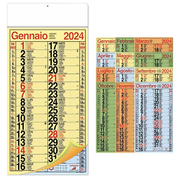 Calendario olandese 2024 192 quadrettato multicolor Calendario olandese 2024 192 quadrettato multicolor