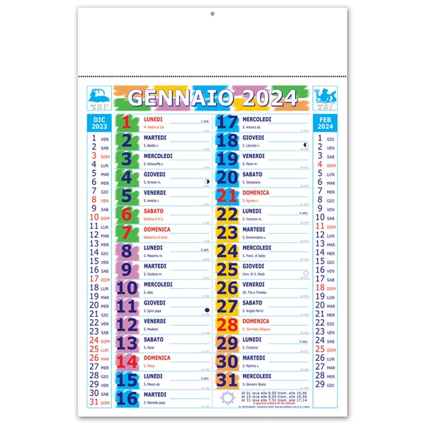 Calendario olandese 2024 258 Maxi pastello multicolor Calendario olandese 2024 258 Maxi pastello multicolor