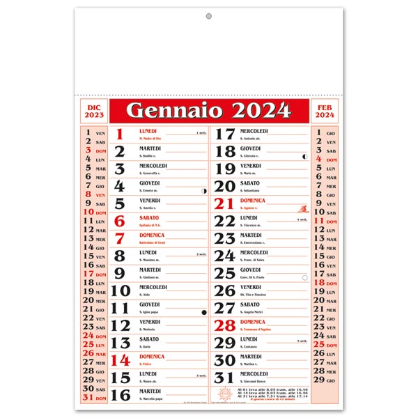 Calendario olandese 2024 260 Rosso/Nero Calendario olandese 2024 260 Rosso/Nero
