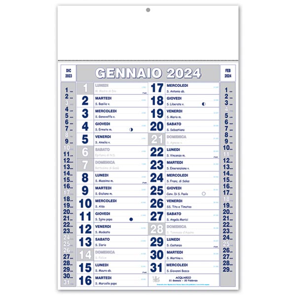 Calendario olandese 2024 262 Argento/Blu Calendario olandese 2024 262 Argento/Blu