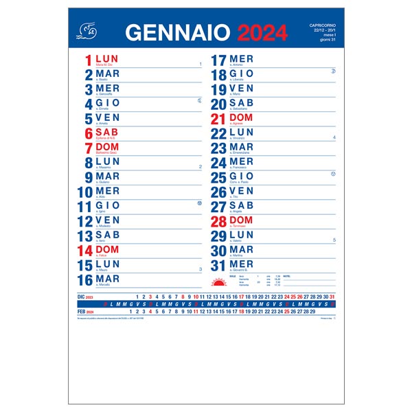 Calendario olandese 2024 829 rosso/blu Calendario olandese 2024 829 rosso/blu