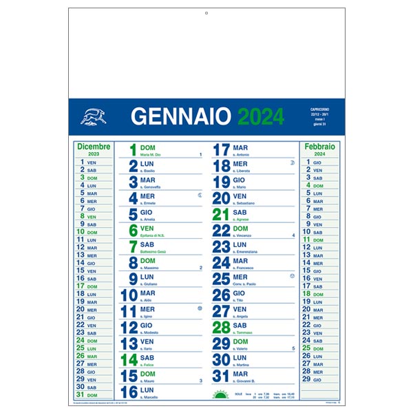 Calendario olandese 2024 832 verde/blu Calendario olandese 2024 832 verde/blu