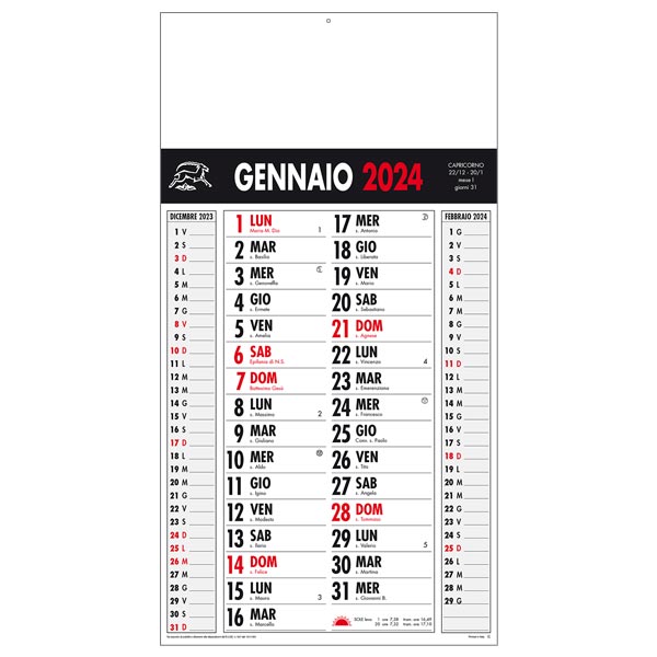 Calendario olandese 2024 841 nero/rosso Calendario olandese 2024 841 nero/rosso