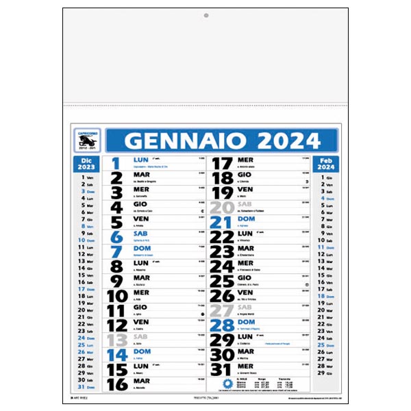 Calendario olandese 2024 IGE02BL Blu/Nero
