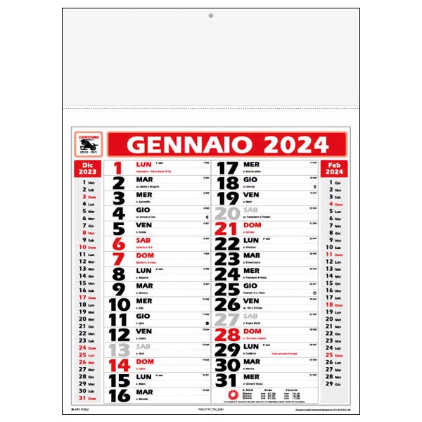 Calendario olandese 2024 IGE02RO Rosso/Nero