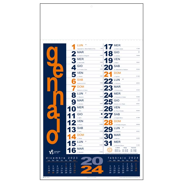Calendario olandese 2024 IGE07AR Arancio/Blu