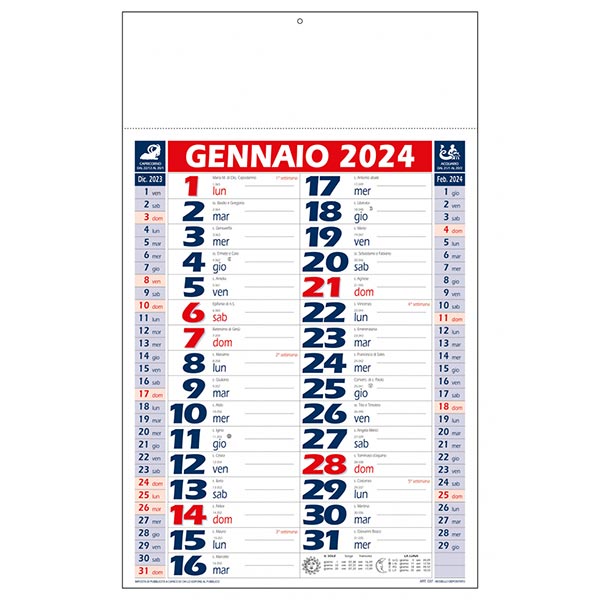 Calendario olandese 2024 C0790A rosso/blu Calendario olandese 2024 C0790A rosso/blu