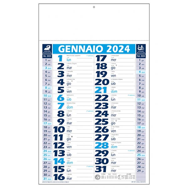 Calendario olandese 2024 C0790B azzurro/blu Calendario olandese 2024 C0790B azzurro/blu