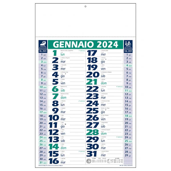 Calendario olandese 2024 C0790C verde/blu Calendario olandese 2024 C0790C verde/blu