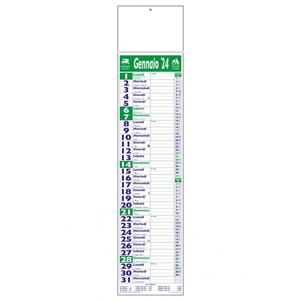 Calendario olandese 2024 C1491D verde/blu Calendario olandese 2024 C1491D verde/blu