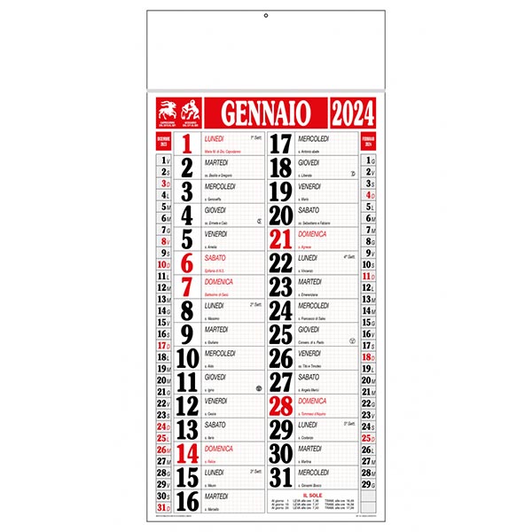 Calendario olandese 2024 C1691A rosso/nero