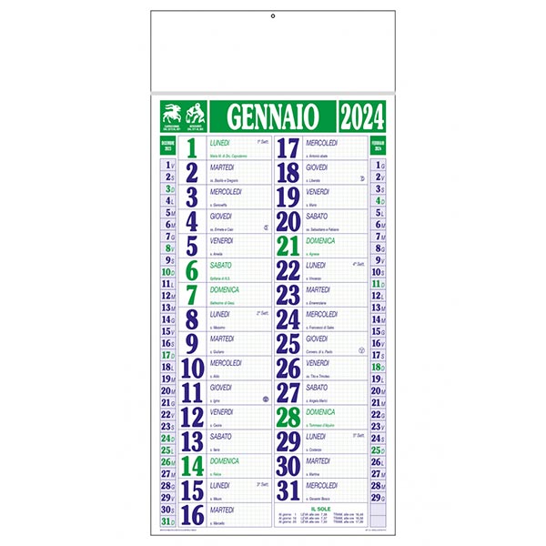 Calendario olandese 2024 C1691D verde/blu