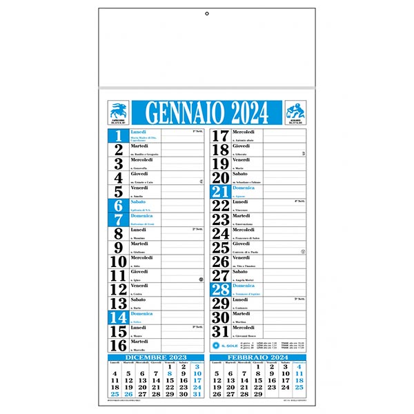Calendario olandese 2024 C1891B azzurro/nero Calendario olandese 2024 C1891B azzurro/nero