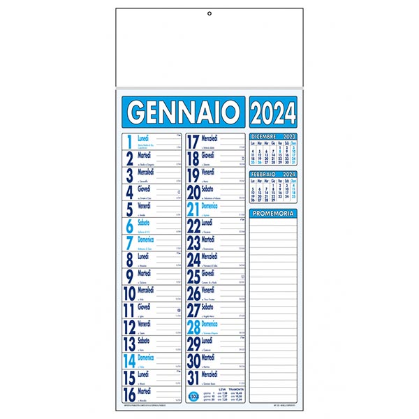 Calendario olandese 2024 C2291 azzurro/blu Calendario olandese 2024 C2291 azzurro/blu