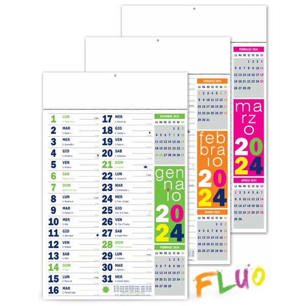 Calendario olandese 2024 253 Trimestrale Fluo Calendario olandese 2024 253 Trimestrale Fluo