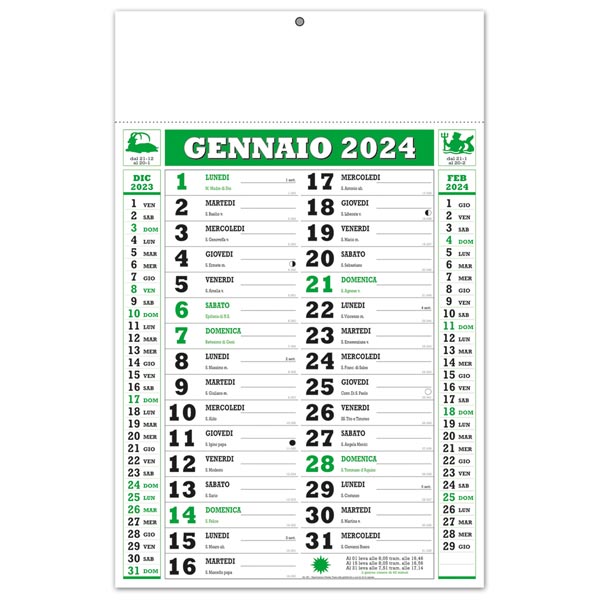 Calendario olandese 2024 261 Trimestrale Gigant Verde/Nero Calendario olandese 2024 261 Trimestrale Gigant Verde/Nero