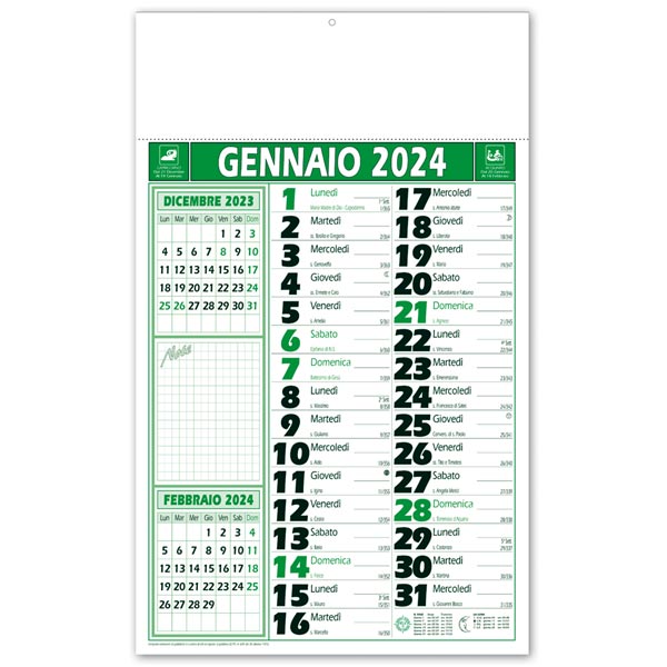 Calendario olandese promemoria 2024 267 Memo Verde/Nero