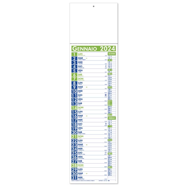 Calendario olandese silhouette 2024 102VE Cinesino Verde/Blu Calendario olandese silhouette 2024 102VE Cinesino Verde/Blu
