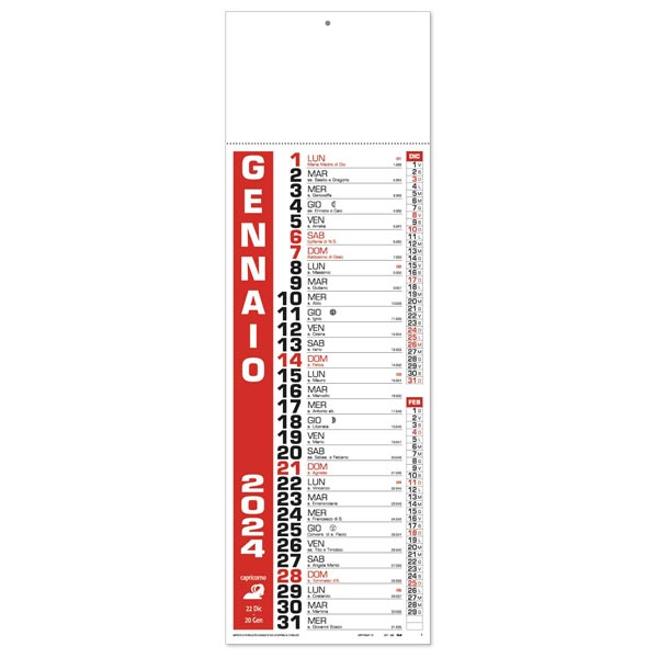 Calendario olandese silhouette 2024 120 Cinesino Rosso/Nero Calendario olandese silhouette 2024 120 Cinesino Rosso/Nero