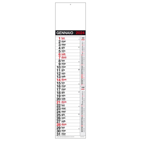 Calendario olandese silhouette 2024 820 rosso/nero Calendario olandese silhouette 2024 820 rosso/nero