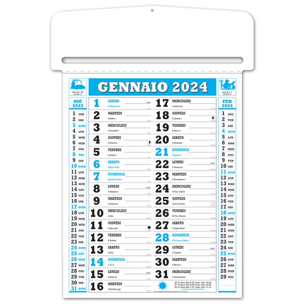 Calendario passafoglio olandese 2024 256 Blu royal/Nero Calendario passafoglio olandese 2024 256 Blu royal/Nero