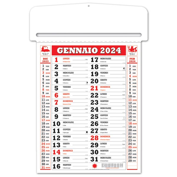 Calendario passafoglio olandese 2024 256 Rosso/Nero
