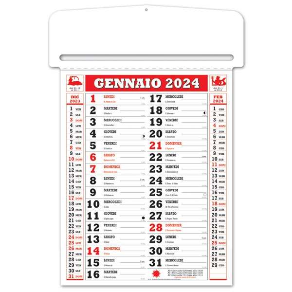 Calendario passafoglio olandese 2024 256 Rosso/Nero Calendario passafoglio olandese 2024 256 Rosso/Nero