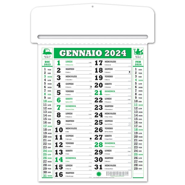 Calendario passafoglio olandese 2024 256 Verde/Nero