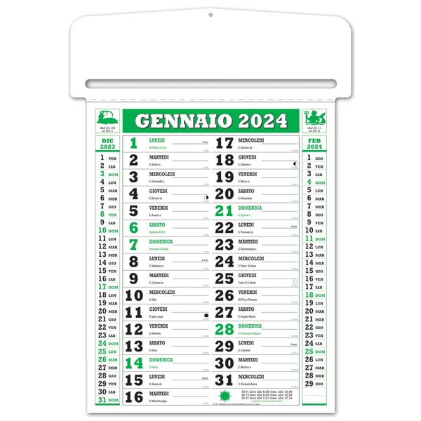 Calendario passafoglio olandese 2024 256 Verde/Nero Calendario passafoglio olandese 2024 256 Verde/Nero